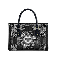 Personalized Glamorgan Morgannwg Leather Bag Black Raven Celtic-inspired - Wonder Print Shop