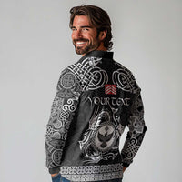 Personalized Glamorgan Morgannwg Long Sleeve Polo Shirt Black Raven Celtic-inspired - Wonder Print Shop