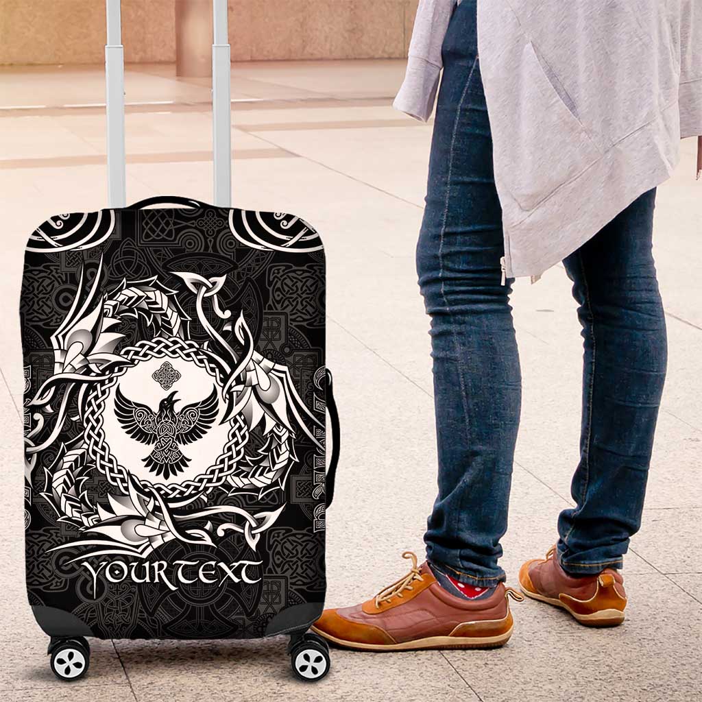 Personalized Glamorgan Morgannwg Luggage Cover Black Raven Celtic-inspired - Wonder Print Shop