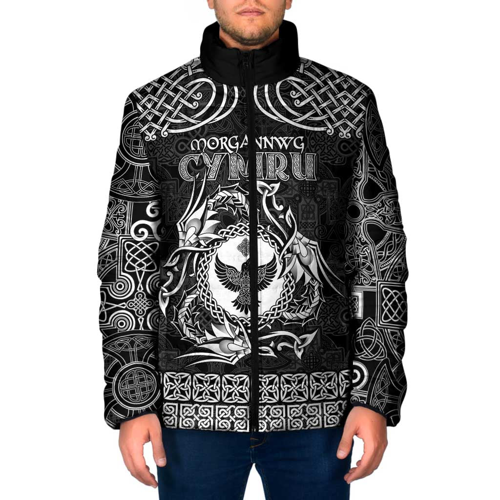 Personalized Glamorgan Morgannwg Padded Jacket Black Raven Celtic-inspired - Wonder Print Shop