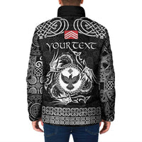 Personalized Glamorgan Morgannwg Padded Jacket Black Raven Celtic-inspired - Wonder Print Shop