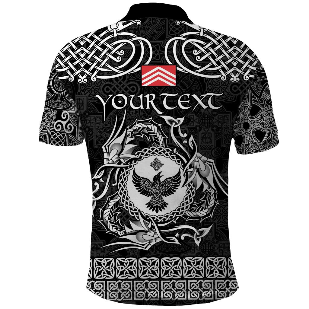 Personalized Glamorgan Morgannwg Polo Shirt Black Raven Celtic-inspired - Wonder Print Shop