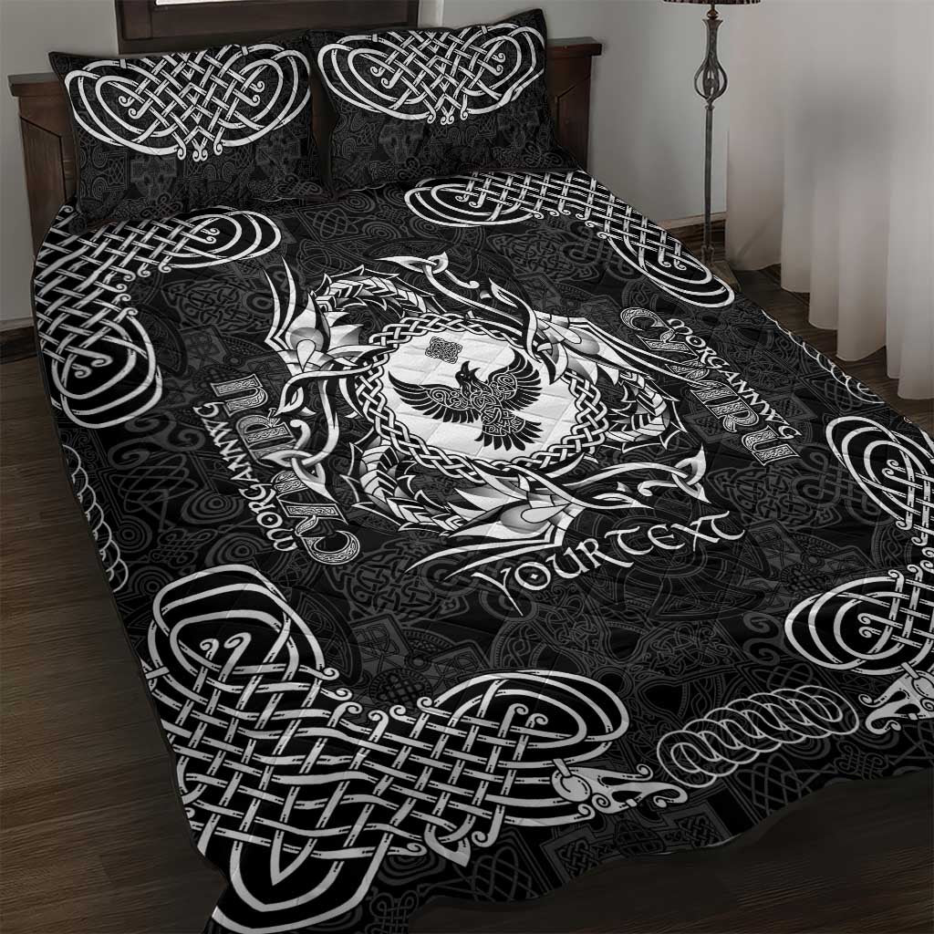 Personalized Glamorgan Morgannwg Quilt Bed Set Black Raven Celtic-inspired - Wonder Print Shop