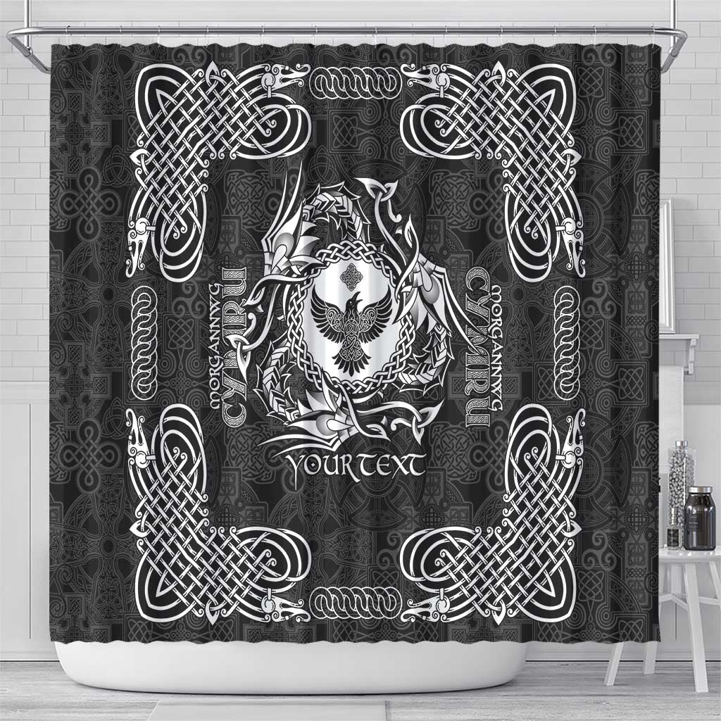Personalized Glamorgan Morgannwg Shower Curtain Black Raven Celtic-inspired - Wonder Print Shop