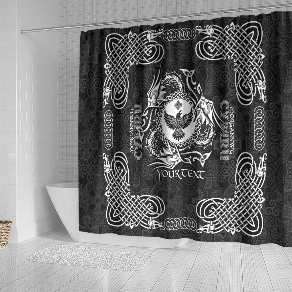 Personalized Glamorgan Morgannwg Shower Curtain Black Raven Celtic-inspired - Wonder Print Shop