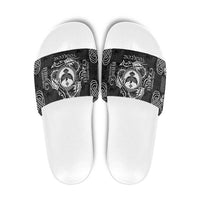 Personalized Glamorgan Morgannwg Slide Sandals Black Raven Celtic-inspired - Wonder Print Shop