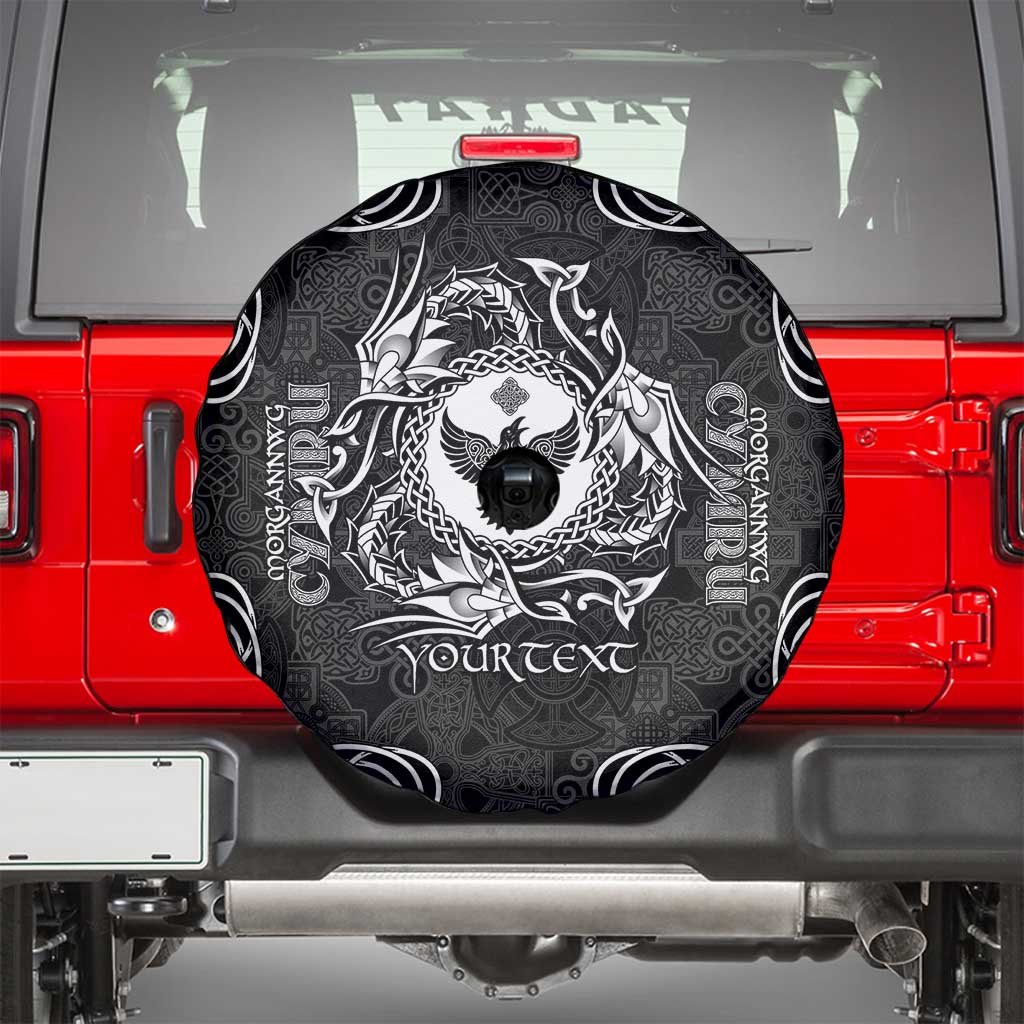 Personalized Glamorgan Morgannwg Spare Tire Cover Black Raven Celtic-inspired - Wonder Print Shop