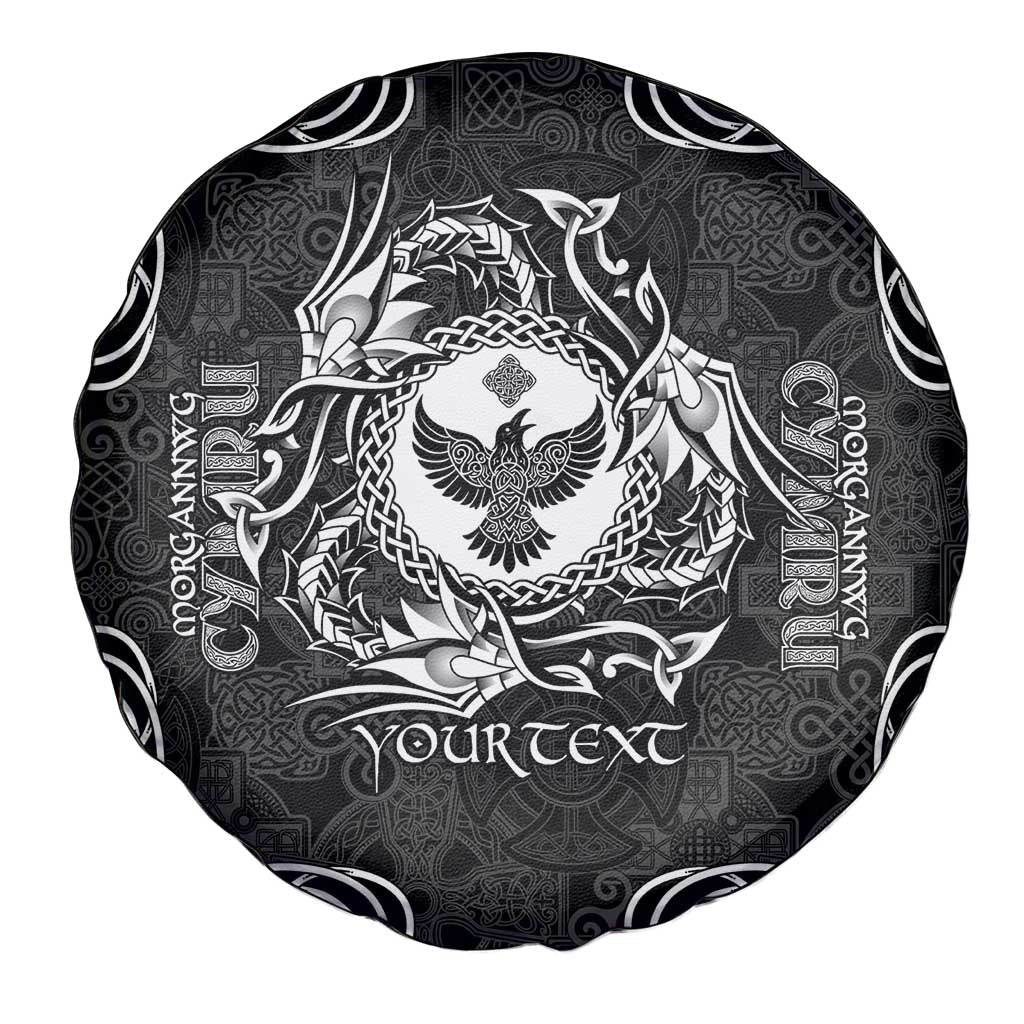 Personalized Glamorgan Morgannwg Spare Tire Cover Black Raven Celtic-inspired - Wonder Print Shop