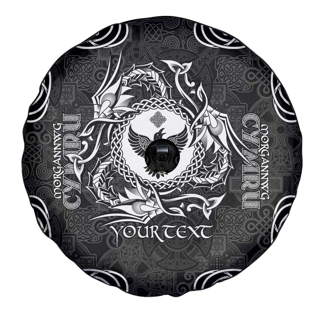 Personalized Glamorgan Morgannwg Spare Tire Cover Black Raven Celtic-inspired - Wonder Print Shop