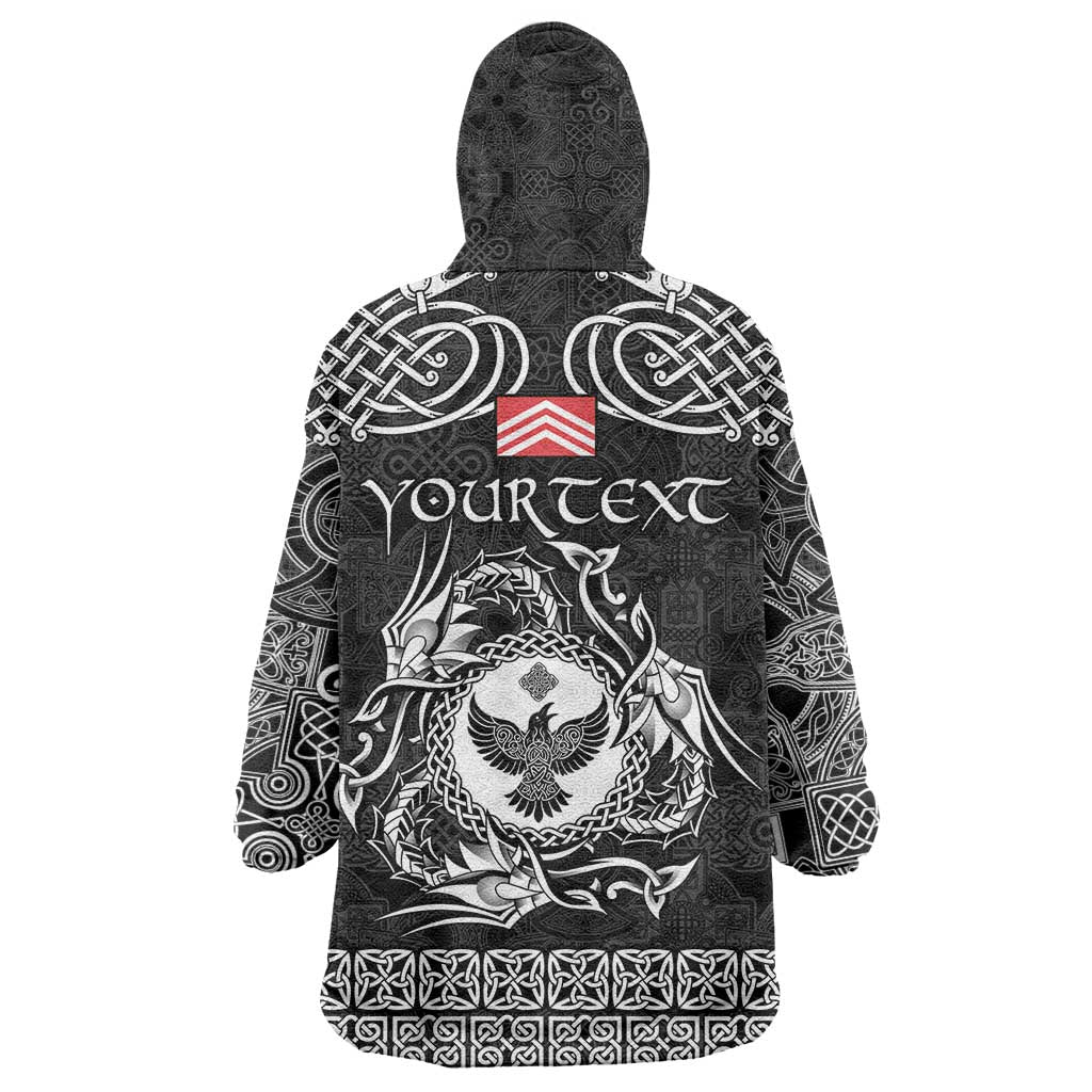 Personalized Glamorgan Morgannwg Wearable Blanket Hoodie Black Raven Celtic-inspired - Wonder Print Shop