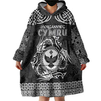 Personalized Glamorgan Morgannwg Wearable Blanket Hoodie Black Raven Celtic-inspired - Wonder Print Shop