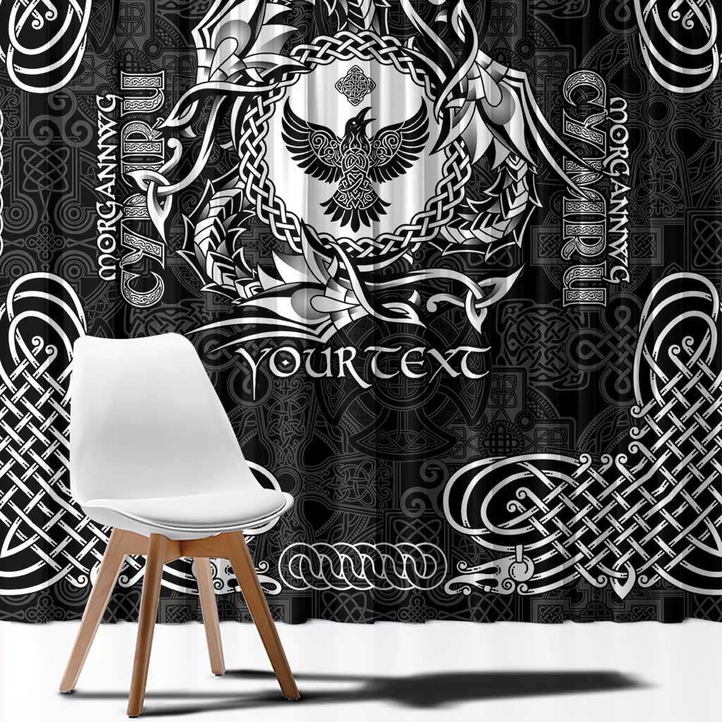 Personalized Glamorgan Morgannwg Window Curtain Black Raven Celtic-inspired - Wonder Print Shop