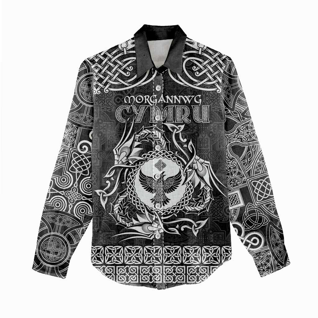 Personalized Glamorgan Morgannwg Women Casual Shirt Black Raven Celtic-inspired - Wonder Print Shop