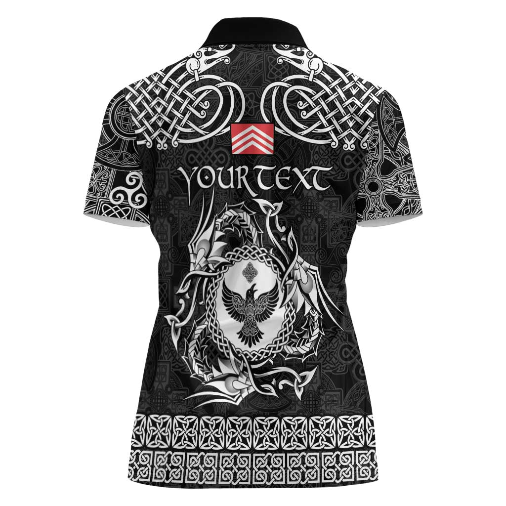 Personalized Glamorgan Morgannwg Women Polo Shirt Black Raven Celtic-inspired - Wonder Print Shop