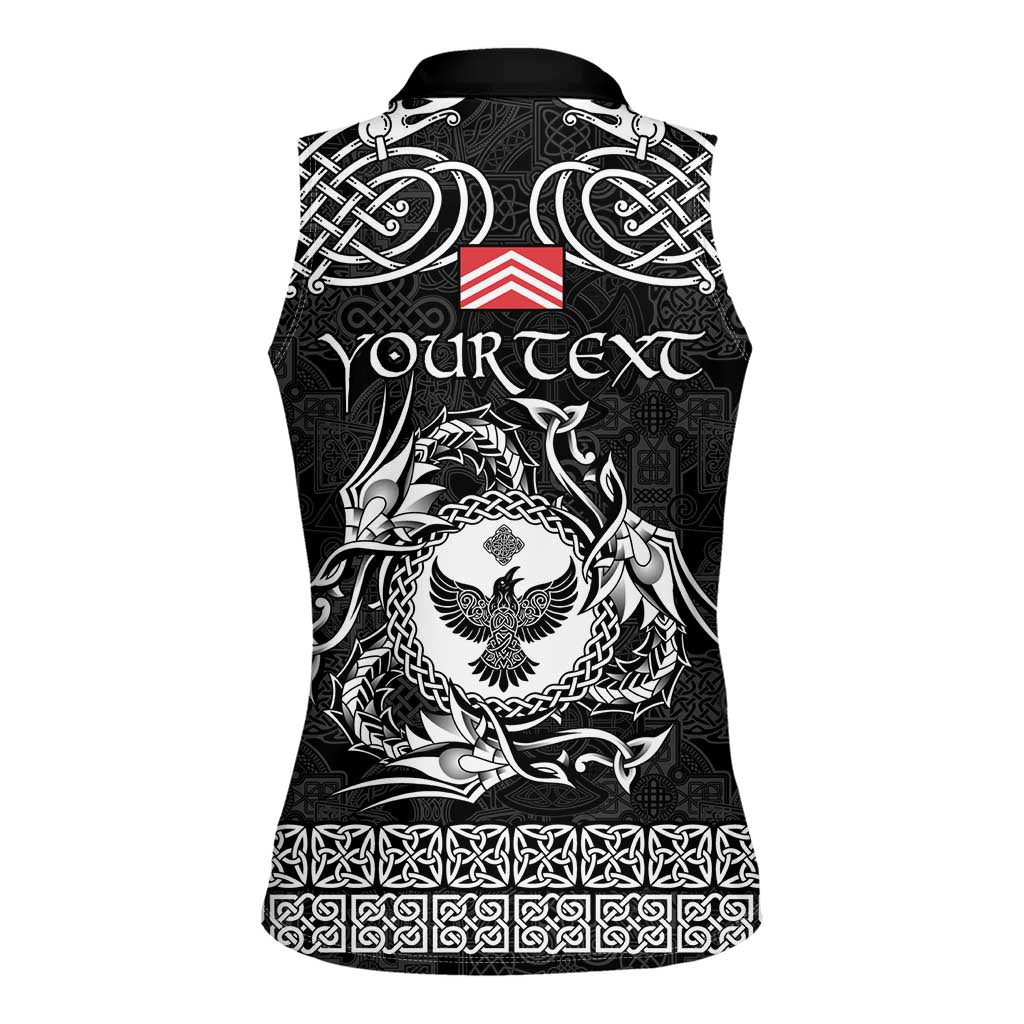 Personalized Glamorgan Morgannwg Women Sleeveless Polo Shirt Black Raven Celtic-inspired - Wonder Print Shop