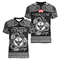 Personalized Glamorgan Morgannwg Women V-Neck T-Shirt Black Raven Celtic-inspired - Wonder Print Shop