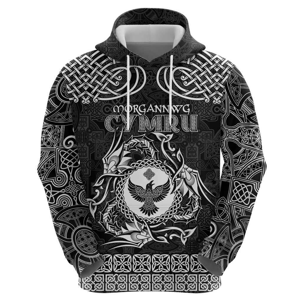Personalized Glamorgan Morgannwg Zip Hoodie Black Raven Celtic-inspired - Wonder Print Shop