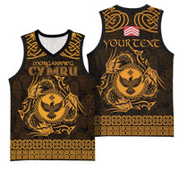 Personalized Glamorgan Morgannwg Basketball Jersey Gold Raven Celtic-inspired - Wonder Print Shop