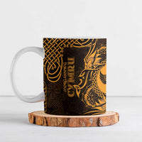 Personalized Glamorgan Morgannwg Ceramic Mug Gold Raven Celtic-inspired - Wonder Print Shop