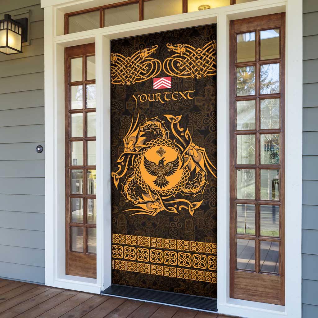 Personalized Glamorgan Morgannwg Door Cover Gold Raven Celtic-inspired - Wonder Print Shop