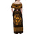 Personalized Glamorgan Morgannwg Family Matching Off Shoulder Maxi Dress and Hawaiian Shirt Gold Raven Celtic-inspired - Wonder Print Shop