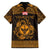 Personalized Glamorgan Morgannwg Family Matching Off Shoulder Short Dress and Hawaiian Shirt Gold Raven Celtic-inspired - Wonder Print Shop