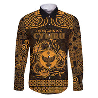 Personalized Glamorgan Morgannwg Family Matching Puletasi and Hawaiian Shirt Gold Raven Celtic-inspired - Wonder Print Shop