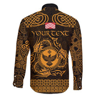Personalized Glamorgan Morgannwg Family Matching Puletasi and Hawaiian Shirt Gold Raven Celtic-inspired - Wonder Print Shop