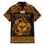 Personalized Glamorgan Morgannwg Family Matching Short Sleeve Bodycon Dress and Hawaiian Shirt Gold Raven Celtic-inspired - Wonder Print Shop