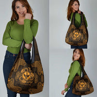 Personalized Glamorgan Morgannwg Grocery Bag Gold Raven Celtic-inspired - Wonder Print Shop