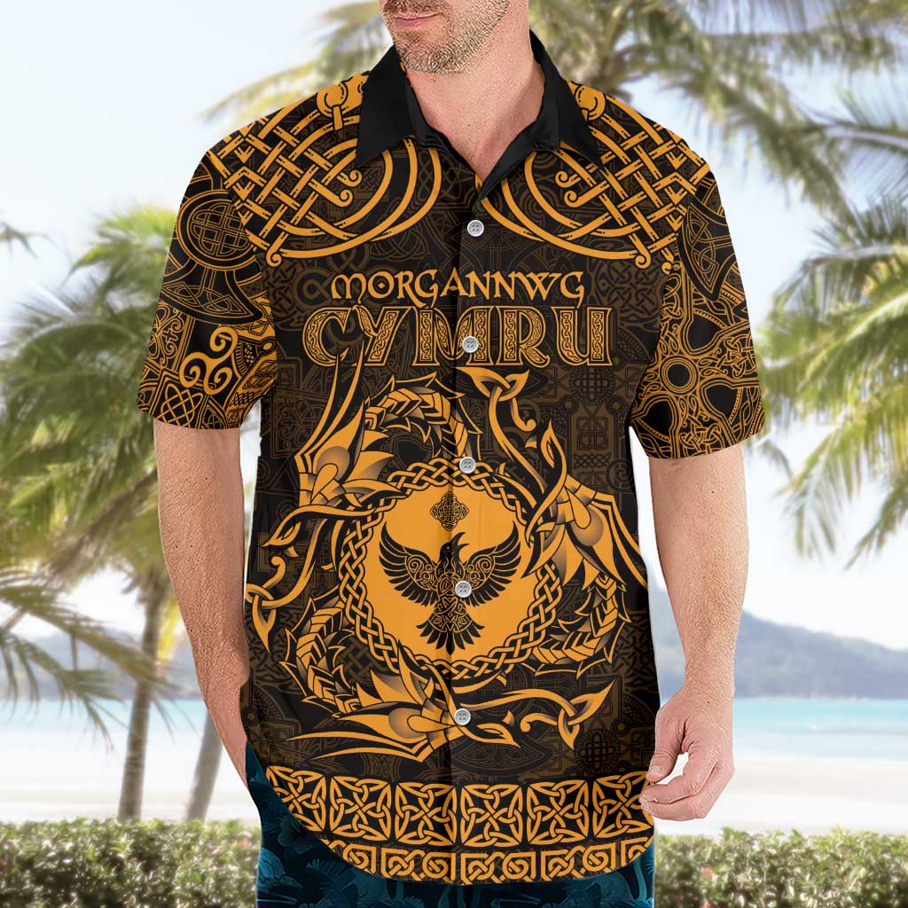 Personalized Glamorgan Morgannwg Hawaiian Shirt Gold Raven Celtic-inspired - Wonder Print Shop