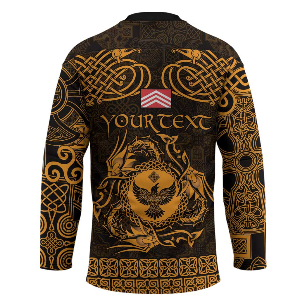 Personalized Glamorgan Morgannwg Hockey Jersey Gold Raven Celtic-inspired - Wonder Print Shop