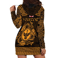Personalized Glamorgan Morgannwg Hoodie Dress Gold Raven Celtic-inspired - Wonder Print Shop