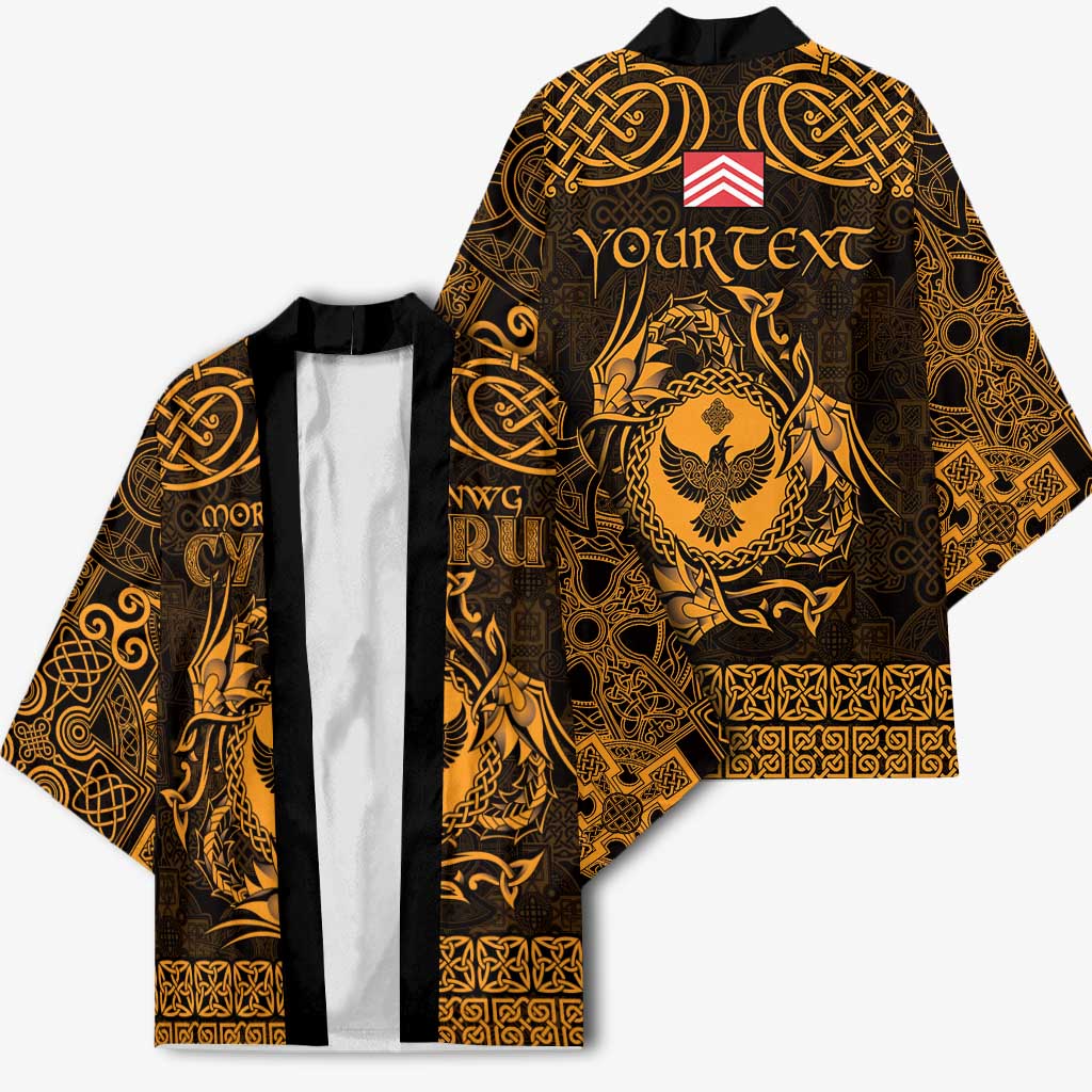 Personalized Glamorgan Morgannwg Kimono Gold Raven Celtic-inspired - Wonder Print Shop