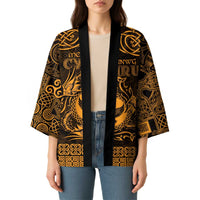 Personalized Glamorgan Morgannwg Kimono Gold Raven Celtic-inspired - Wonder Print Shop