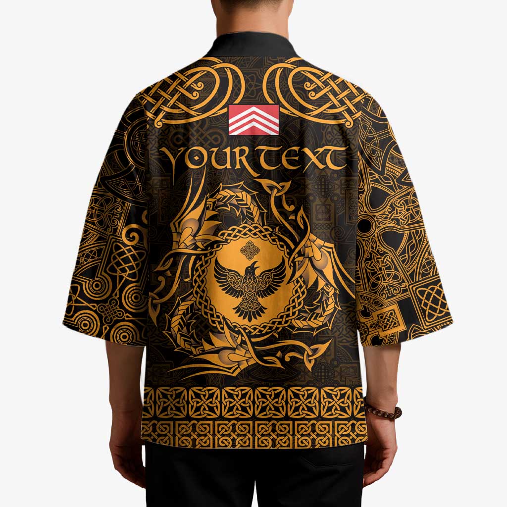 Personalized Glamorgan Morgannwg Kimono Gold Raven Celtic-inspired - Wonder Print Shop