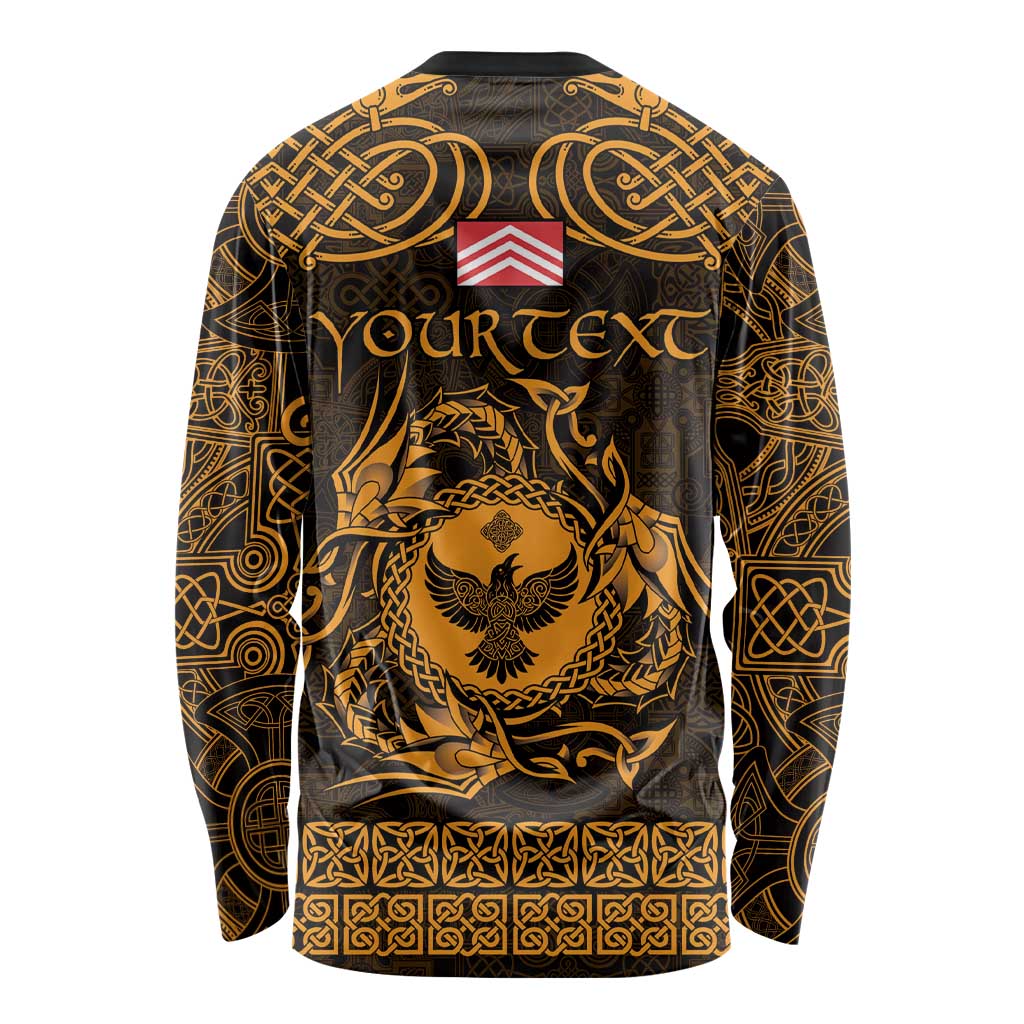 Personalized Glamorgan Morgannwg Long Sleeve Shirt Gold Raven Celtic-inspired - Wonder Print Shop
