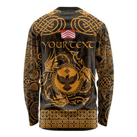 Personalized Glamorgan Morgannwg Long Sleeve Shirt Gold Raven Celtic-inspired - Wonder Print Shop