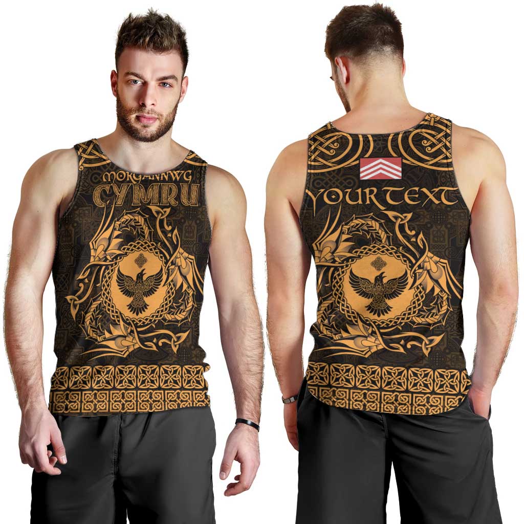Personalized Glamorgan Morgannwg Men Tank Top Gold Raven Celtic-inspired - Wonder Print Shop
