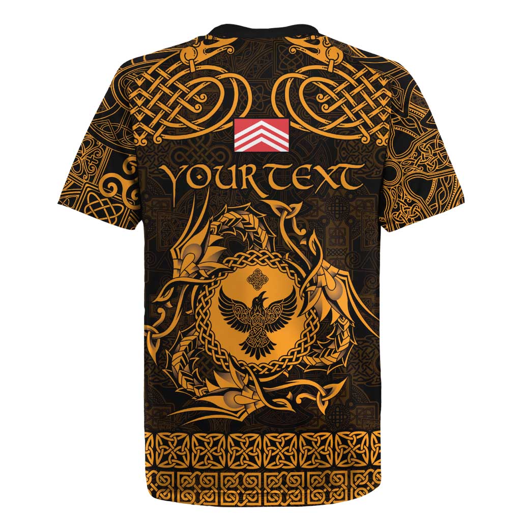 Personalized Glamorgan Morgannwg Rugby Jersey Gold Raven Celtic-inspired - Wonder Print Shop
