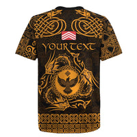 Personalized Glamorgan Morgannwg Rugby Jersey Gold Raven Celtic-inspired - Wonder Print Shop