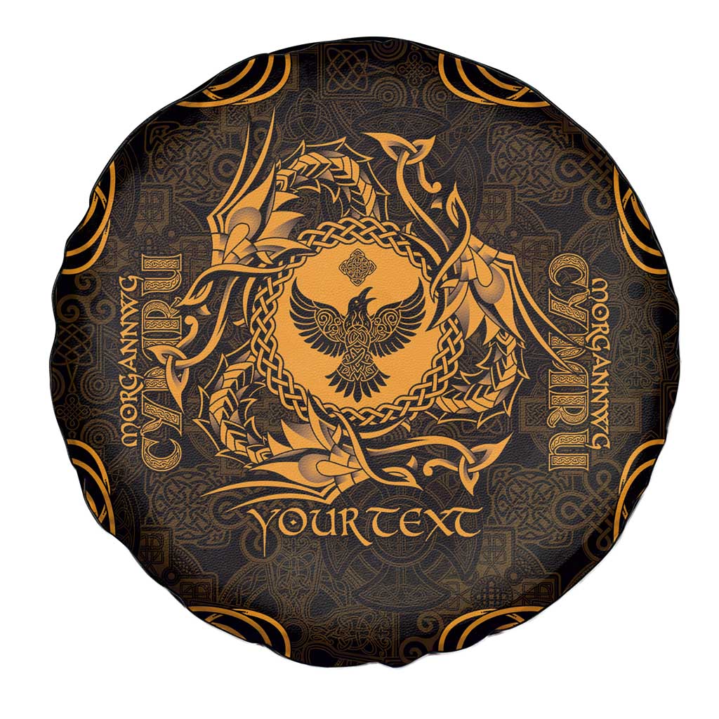 Personalized Glamorgan Morgannwg Spare Tire Cover Gold Raven Celtic-inspired - Wonder Print Shop