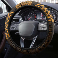 Glamorgan Morgannwg Steering Wheel Cover Gold Raven Celtic-inspired - Wonder Print Shop