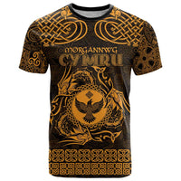 Personalized Glamorgan Morgannwg T Shirt Gold Raven Celtic-inspired - Wonder Print Shop