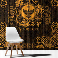Personalized Glamorgan Morgannwg Window Curtain Gold Raven Celtic-inspired - Wonder Print Shop
