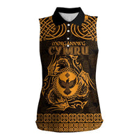 Personalized Glamorgan Morgannwg Women Sleeveless Polo Shirt Gold Raven Celtic-inspired - Wonder Print Shop