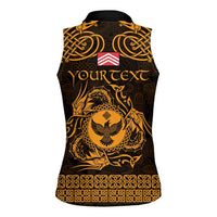 Personalized Glamorgan Morgannwg Women Sleeveless Polo Shirt Gold Raven Celtic-inspired - Wonder Print Shop