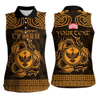 Personalized Glamorgan Morgannwg Women Sleeveless Polo Shirt Gold Raven Celtic-inspired - Wonder Print Shop