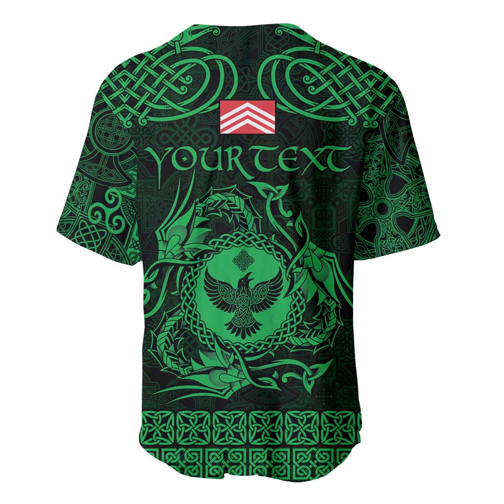 Personalized Glamorgan Morgannwg Baseball Jersey Green Raven Celtic-inspired - Wonder Print Shop