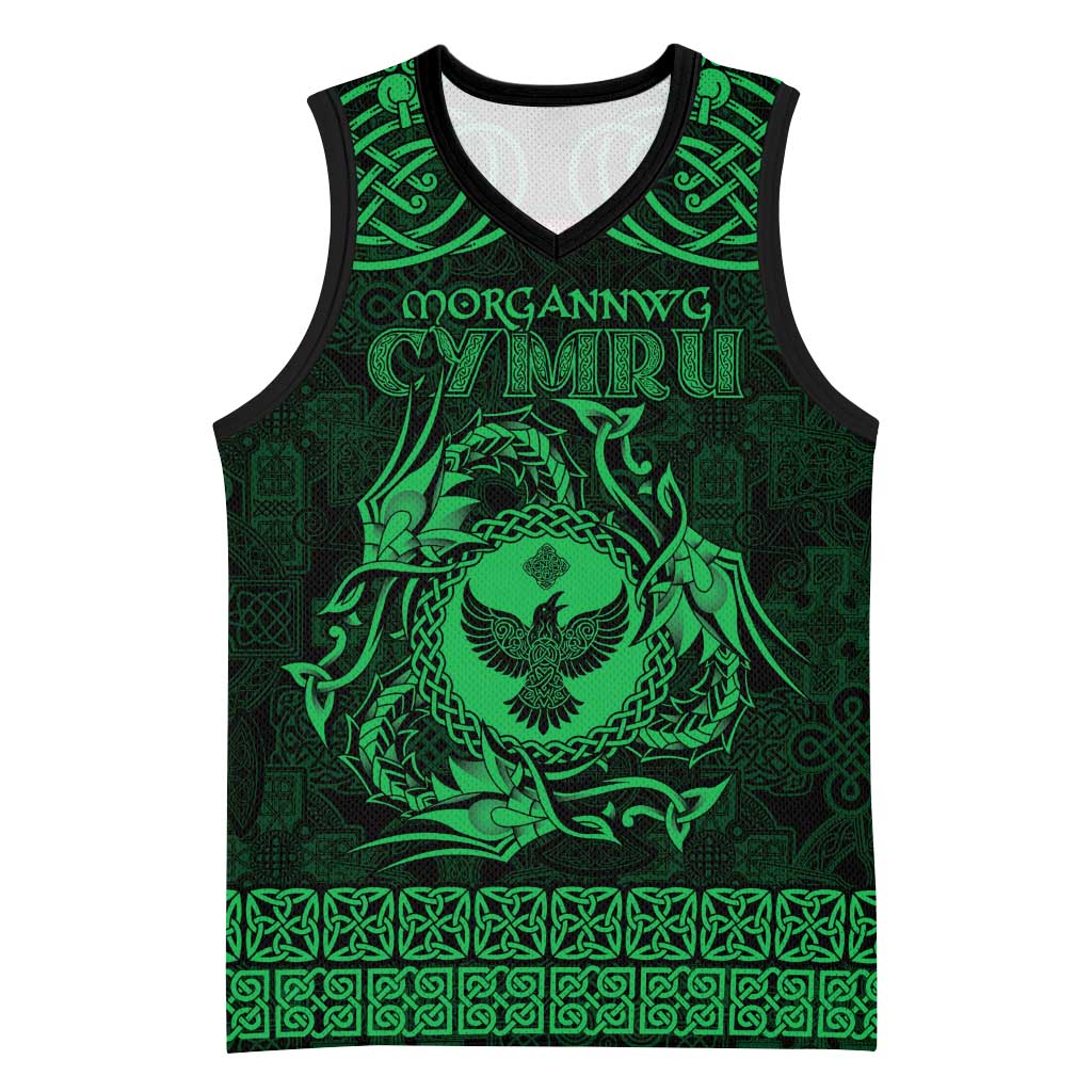 Personalized Glamorgan Morgannwg Basketball Jersey Green Raven Celtic-inspired - Wonder Print Shop